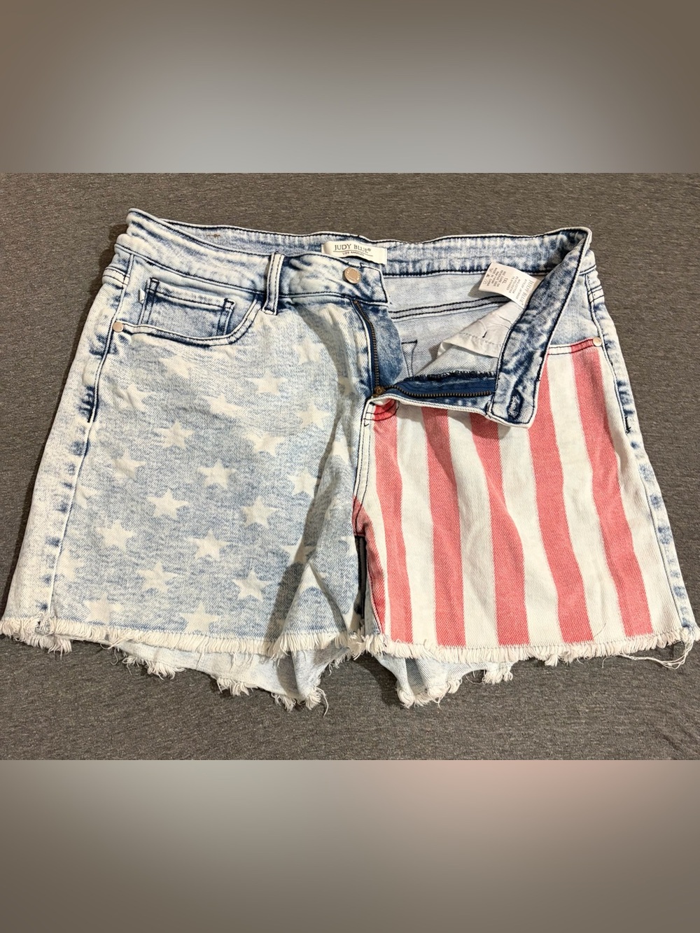 Judy Blue High-Rise Distressed American Flag Denim Shorts